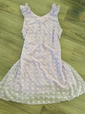 Lilac Sleeveless Floral Appliqué Dress